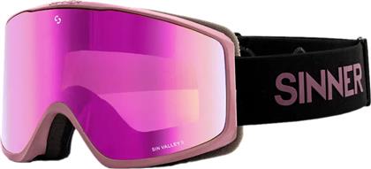 Sinner Sin Valley S Μάσκα Σκι & Snowboard Ενηλίκων με Φακό Καθρέπτη σε Ροζ Χρώμα από το Z-mall