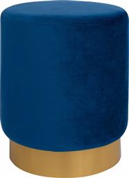 Σκαμπό Σαλονιού Επενδυμένο με Βελούδο Levy Μπλε 35x35x43εκ. από το MyCasa