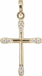 Σταυροί Βάπτισης - Αρραβώνα Χρυσός σταυρός με ζιργκόν Κ14 002448 002448 Γυναικείο Χρυσός 14 Καράτια από το Kosmima24