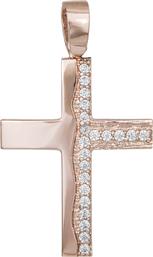 Σταυροί Βάπτισης - Αρραβώνα Ροζ gold σταυρός για κορίτσι 14Κ 030499 030499 Γυναικείο Χρυσός 14 Καράτια από το Kosmima24