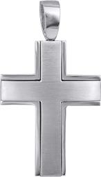 Σταυροί Βάπτισης - Αρραβώνα Βαπτιστικός σταυρός για αγόρι Κ18 λευκόχρυσος ματ 030607 030607 Ανδρικό Χρυσός 18 Καράτια