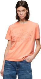 Superdry W D2 Ovin Embossed Vl Γυναικείο T-shirt Orange