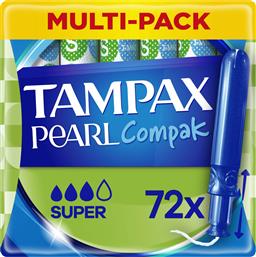 Tampax Ταμπόν Compak Pearl με Απλικατέρ για Αυξημένη Ροή 72τμχ από το Pharm24