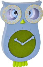TFA Παιδικό Ρολόι Τοίχου Lucy Ξύλινο με Εκκρεμές Blue-Green 33.2εκ.