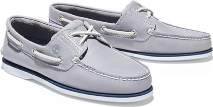 Timberland Classic Δερμάτινα Ανδρικά Boat Shoes σε Γκρι Χρώμα