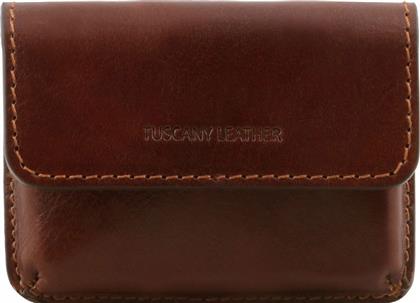 Tuscany Leather Δερμάτινη Θήκη για Επαγγελματικές Κάρτες Καφέ