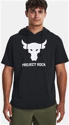 Under Armour Project Rock 6m Ανδρική Μπλούζα Κοντομάνικη Μαύρη