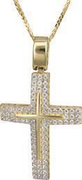 Βαπτιστικοί Σταυροί με Αλυσίδα Χρυσός γυναικείος σταυρός 14Κ με καδένα χρυσή 024195C 024195C Γυναικείο Χρυσός 14 Καράτια
