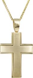 Βαπτιστικοί Σταυροί με Αλυσίδα Χρυσός ματ σταυρός Κ14 με αλυσίδα 029811C 029811C Ανδρικό Χρυσός 14 Καράτια από το Kosmima24