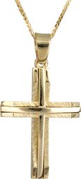 Βαπτιστικοί Σταυροί με Αλυσίδα Χρυσός σταυρός 18Κ με αλυσίδα Κ14 C023586 023586C Ανδρικό Χρυσός 18 Καράτια από το Kosmima24