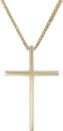 Βαπτιστικοί Σταυροί με Αλυσίδα Χρυσός σταυρός για αγόρι Κ14 λουστρέ με αλυσίδα 030650C 030650C Ανδρικό Χρυσός 14 Καράτια από το Kosmima24