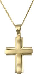 Βαπτιστικοί Σταυροί με Αλυσίδα Χρυσός σταυρός Κ18 c017500 017500C Ανδρικό Χρυσός 18 Καράτια από το Kosmima24