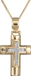 Βαπτιστικοί Σταυροί με Αλυσίδα Γυναικείος σταυρός Κ9 C012500 012500C Γυναικείο Χρυσός 9 Καράτια