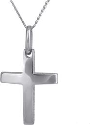 Βαπτιστικοί Σταυροί με Αλυσίδα Λευκόχρυσος σταυρός Κ14 με αλυσίδα 024264C 024264C Ανδρικό Χρυσός 14 Καράτια