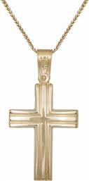 Βαπτιστικοί Σταυροί με Αλυσίδα Βαπτιστικός σταυρός για αγοράκι Κ9 με αλυσίδα 033704C 033704C Ανδρικό Χρυσός 9 Καράτια