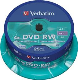 Verbatim DVD-RW 4.7GB 25τμχ