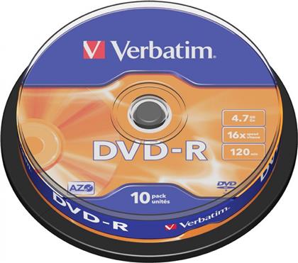 Verbatim Εγγράψιμα DVD-R 16x 4.7GB Cake Box 10τμχ
