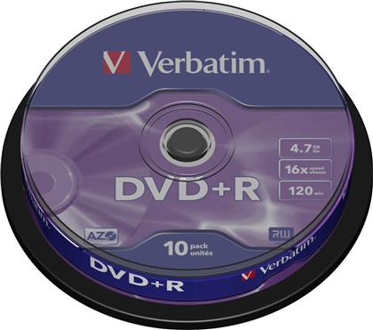 Verbatim Εγγράψιμα DVD+R 16x 4.7GB Cake Box 10τμχ