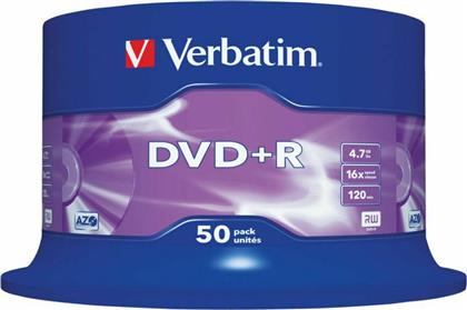 Verbatim Εγγράψιμα DVD+R 16x 4.7GB Cake Box 50τμχ