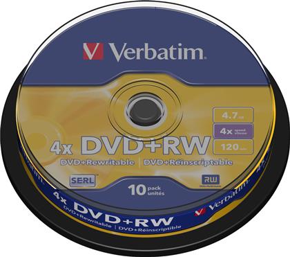 Verbatim Επανεγγράψιμα DVD+RW 4x 4.7GB Cake Box 10τμχ