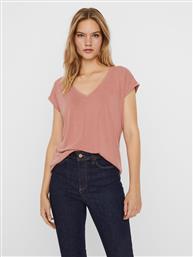 Vero Moda Γυναικείο T-shirt με V Λαιμόκοψη Old Rose