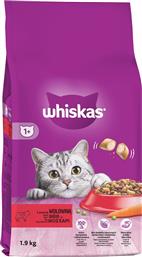 Whiskas 1+ Ξηρά Τροφή για Ενήλικες Γάτες με Μοσχάρι 1.9kg