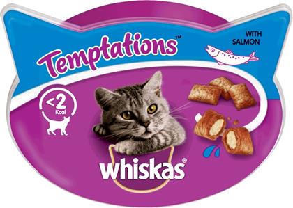Whiskas Temptations Λιχουδιές Σνακ Γάτας Σολομός 60gr από το Plus4u